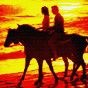 Horse Riding At Sunset