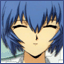 Rare smile from Rei